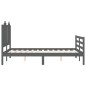 vidaXL Massivholzbett mit Kopfteil Grau 120x200 cm vidaXL Massivholzbett mit Kopfteil Grau 120x200 cm