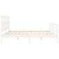 vidaXL Massivholzbett mit Kopfteil Weiß 200x200 cm vidaXL Massivholzbett mit Kopfteil Weiß 200x200 cm