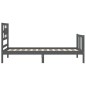 vidaXL Massivholzbett mit Kopfteil Grau 90x200 cm