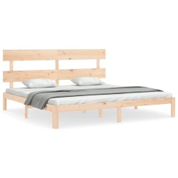 vidaXL Massivholzbett mit Kopfteil 200x200 cm