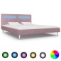Bettgestell mit LED Rosa Stoff 180 x 200 cm Bettgestell mit LED Rosa Stoff 180 x 200 cm