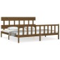 vidaXL Massivholzbett mit Kopfteil Honigbraun 200x200 cm vidaXL Massivholzbett mit Kopfteil Honigbraun 200x200 cm
