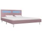 Bettgestell mit LED Rosa Stoff 180 x 200 cm Bettgestell mit LED Rosa Stoff 180 x 200 cm