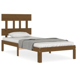 vidaXL Massivholzbett mit Kopfteil Honigbraun 90x200 cm