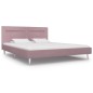 Bettgestell mit LED Rosa Stoff 180 x 200 cm Bettgestell mit LED Rosa Stoff 180 x 200 cm