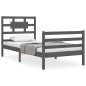 vidaXL Massivholzbett mit Kopfteil Grau 100x200 cm vidaXL Massivholzbett mit Kopfteil Grau 100x200 cm