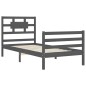 vidaXL Massivholzbett mit Kopfteil Grau 100x200 cm vidaXL Massivholzbett mit Kopfteil Grau 100x200 cm