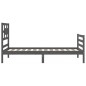 vidaXL Massivholzbett mit Kopfteil Grau 100x200 cm vidaXL Massivholzbett mit Kopfteil Grau 100x200 cm