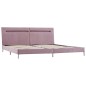 Bettgestell mit LED Rosa Stoff 180 x 200 cm Bettgestell mit LED Rosa Stoff 180 x 200 cm