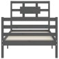 vidaXL Massivholzbett mit Kopfteil Grau 100x200 cm vidaXL Massivholzbett mit Kopfteil Grau 100x200 cm
