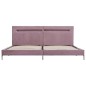 Bettgestell mit LED Rosa Stoff 180 x 200 cm Bettgestell mit LED Rosa Stoff 180 x 200 cm
