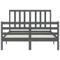 vidaXL Massivholzbett mit Kopfteil Grau 120x200 cm vidaXL Massivholzbett mit Kopfteil Grau 120x200 cm