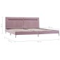 Bettgestell mit LED Rosa Stoff 180 x 200 cm Bettgestell mit LED Rosa Stoff 180 x 200 cm