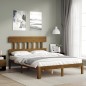 vidaXL Massivholzbett mit Kopfteil Honigbraun 120x200 cm vidaXL Massivholzbett mit Kopfteil Honigbraun 120x200 cm