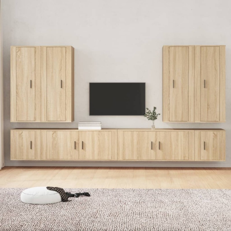 vidaXL 8-tlg. TV-Schrank-Set Sonoma-Eiche Holzwerkstoff vidaXL 8-tlg. TV-Schrank-Set Sonoma-Eiche Holzwerkstoff