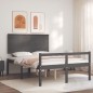 vidaXL Massivholzbett mit Kopfteil Grau 120x200 cm vidaXL Massivholzbett mit Kopfteil Grau 120x200 cm