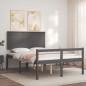 vidaXL Massivholzbett mit Kopfteil Grau 120x200 cm vidaXL Massivholzbett mit Kopfteil Grau 120x200 cm