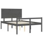 vidaXL Massivholzbett mit Kopfteil Grau 120x200 cm vidaXL Massivholzbett mit Kopfteil Grau 120x200 cm