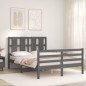 vidaXL Massivholzbett mit Kopfteil Grau 140x200 cm vidaXL Massivholzbett mit Kopfteil Grau 140x200 cm
