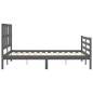 vidaXL Massivholzbett mit Kopfteil Grau 140x200 cm vidaXL Massivholzbett mit Kopfteil Grau 140x200 cm