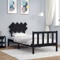 vidaXL Massivholzbett mit Kopfteil Schwarz 90x200 cm vidaXL Massivholzbett mit Kopfteil Schwarz 90x200 cm