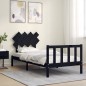 vidaXL Massivholzbett mit Kopfteil Schwarz 90x200 cm vidaXL Massivholzbett mit Kopfteil Schwarz 90x200 cm