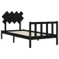 vidaXL Massivholzbett mit Kopfteil Schwarz 90x200 cm vidaXL Massivholzbett mit Kopfteil Schwarz 90x200 cm
