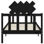 vidaXL Massivholzbett mit Kopfteil Schwarz 90x200 cm vidaXL Massivholzbett mit Kopfteil Schwarz 90x200 cm