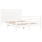 vidaXL Massivholzbett mit Kopfteil Weiß 140x190 cm vidaXL Massivholzbett mit Kopfteil Weiß 140x190 cm