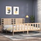 vidaXL Massivholzbett mit Kopfteil 200x200 cm vidaXL Massivholzbett mit Kopfteil 200x200 cm