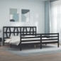 vidaXL Massivholzbett mit Kopfteil Schwarz 200x200 cm vidaXL Massivholzbett mit Kopfteil Schwarz 200x200 cm