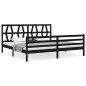 vidaXL Massivholzbett mit Kopfteil Schwarz 200x200 cm vidaXL Massivholzbett mit Kopfteil Schwarz 200x200 cm