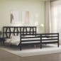 vidaXL Massivholzbett mit Kopfteil Schwarz 200x200 cm vidaXL Massivholzbett mit Kopfteil Schwarz 200x200 cm