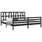 vidaXL Massivholzbett mit Kopfteil Schwarz 200x200 cm vidaXL Massivholzbett mit Kopfteil Schwarz 200x200 cm
