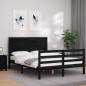 vidaXL Massivholzbett mit Kopfteil Schwarz 120x200 cm vidaXL Massivholzbett mit Kopfteil Schwarz 120x200 cm