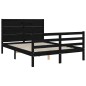 vidaXL Massivholzbett mit Kopfteil Schwarz 120x200 cm vidaXL Massivholzbett mit Kopfteil Schwarz 120x200 cm