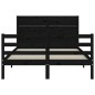 vidaXL Massivholzbett mit Kopfteil Schwarz 120x200 cm vidaXL Massivholzbett mit Kopfteil Schwarz 120x200 cm
