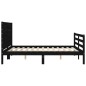 vidaXL Massivholzbett mit Kopfteil Schwarz 120x200 cm vidaXL Massivholzbett mit Kopfteil Schwarz 120x200 cm