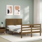 vidaXL Massivholzbett mit Kopfteil Honigbraun 120x200 cm vidaXL Massivholzbett mit Kopfteil Honigbraun 120x200 cm