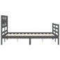 vidaXL Massivholzbett mit Kopfteil Grau 140x200 cm vidaXL Massivholzbett mit Kopfteil Grau 140x200 cm
