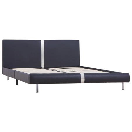 vidaXL Bettgestell Schwarz Kunstleder 120 x 200 cm