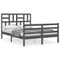 vidaXL Massivholzbett mit Kopfteil Grau 120x200 cm vidaXL Massivholzbett mit Kopfteil Grau 120x200 cm