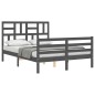 vidaXL Massivholzbett mit Kopfteil Grau 120x200 cm vidaXL Massivholzbett mit Kopfteil Grau 120x200 cm
