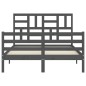 vidaXL Massivholzbett mit Kopfteil Grau 120x200 cm vidaXL Massivholzbett mit Kopfteil Grau 120x200 cm