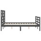 vidaXL Massivholzbett mit Kopfteil Grau 120x200 cm vidaXL Massivholzbett mit Kopfteil Grau 120x200 cm