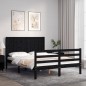 vidaXL Massivholzbett mit Kopfteil Schwarz 120x200 cm vidaXL Massivholzbett mit Kopfteil Schwarz 120x200 cm