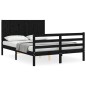 vidaXL Massivholzbett mit Kopfteil Schwarz 120x200 cm vidaXL Massivholzbett mit Kopfteil Schwarz 120x200 cm