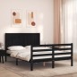 vidaXL Massivholzbett mit Kopfteil Schwarz 120x200 cm vidaXL Massivholzbett mit Kopfteil Schwarz 120x200 cm