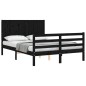 vidaXL Massivholzbett mit Kopfteil Schwarz 120x200 cm vidaXL Massivholzbett mit Kopfteil Schwarz 120x200 cm