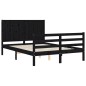 vidaXL Massivholzbett mit Kopfteil Schwarz 120x200 cm vidaXL Massivholzbett mit Kopfteil Schwarz 120x200 cm